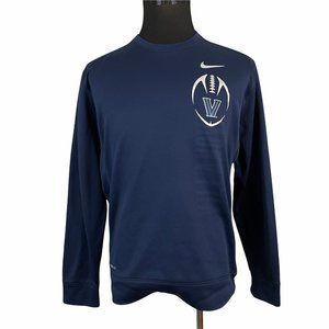 Nike | Men's Therma Fit Blue Long Sleeve Villanova Football Pullover Medium